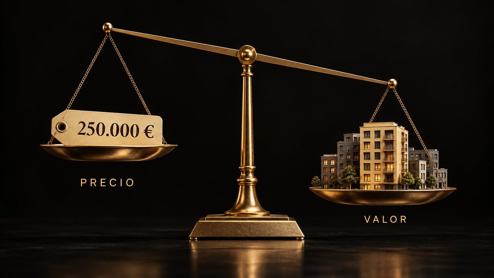 Balanza: el precio de 250.000 € pesa menos que el valor del piso